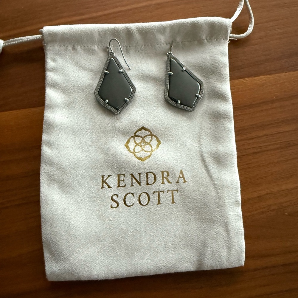 Kendra Scott Alex Black Gun Metal Drop Earrings